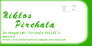 miklos pirchala business card